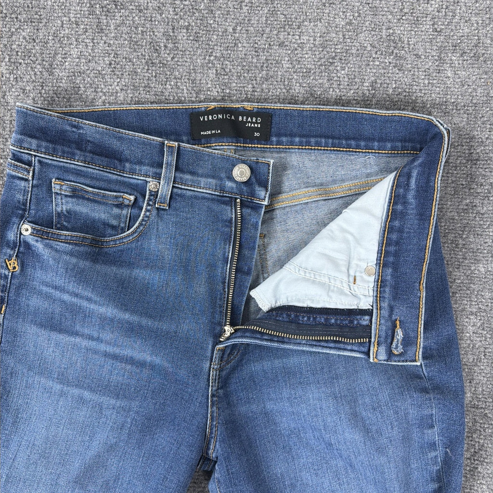 Veronica Beard Jeans Womens 30 Blue Beverly Skinny Flare High Rise Stretch - Picture 4 of 11